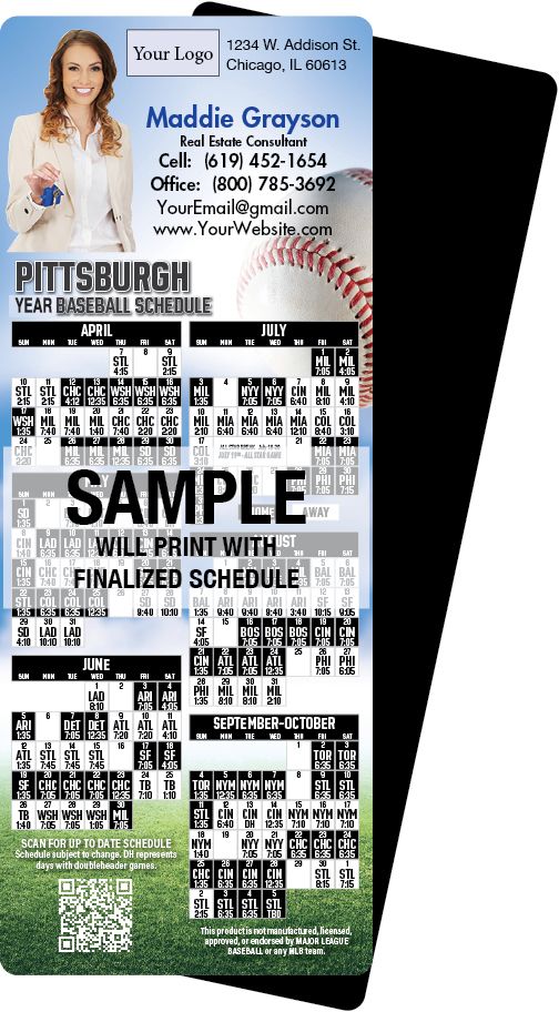 Real Estate Baseball Schedules, Magnetic Sports Calendars for Realtors